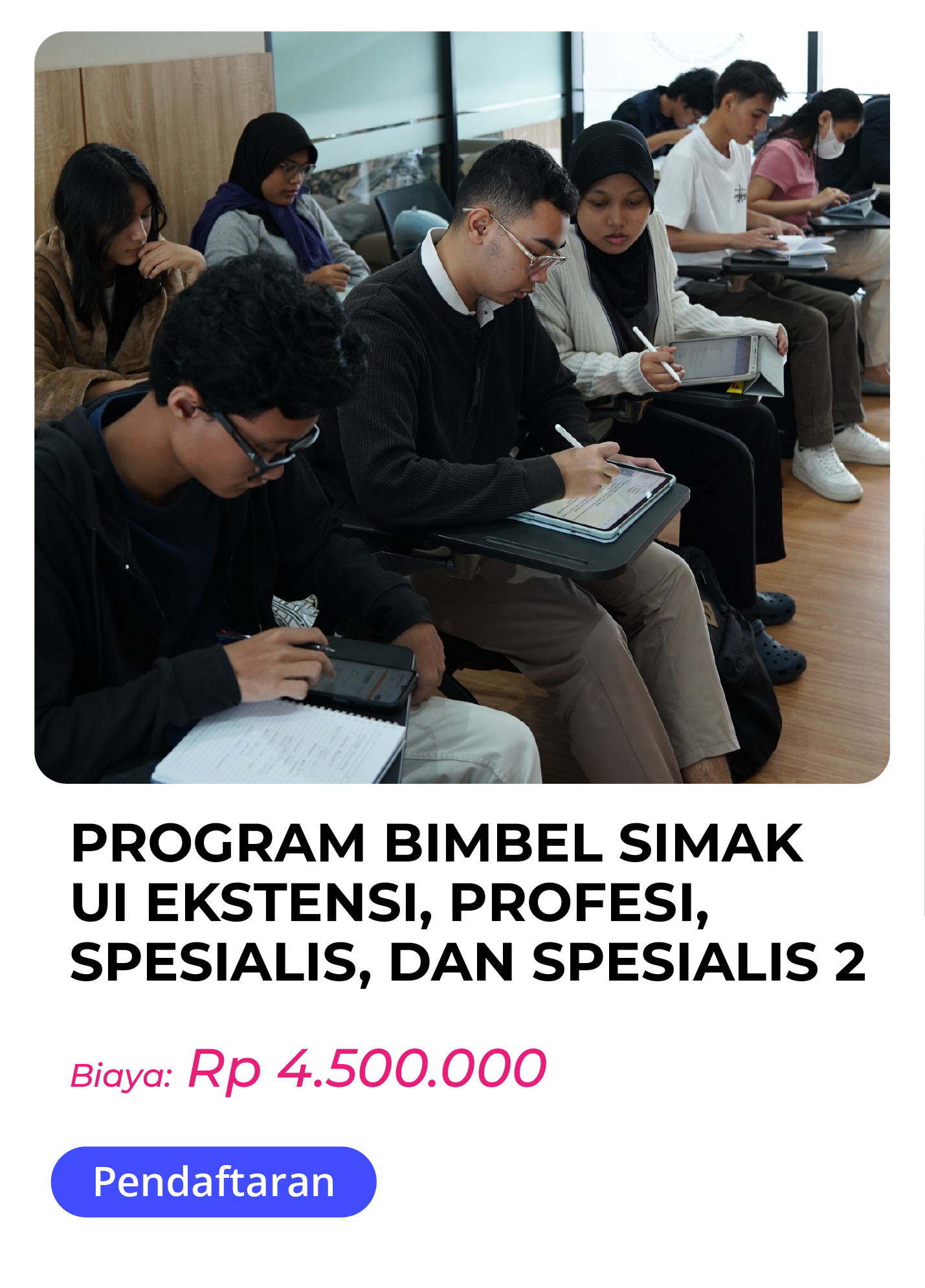 PROGRAM BIMBEL SIMAK UI EKSTENSI, PROFESI, SPESIALIS, DAN SPESIALIS 2